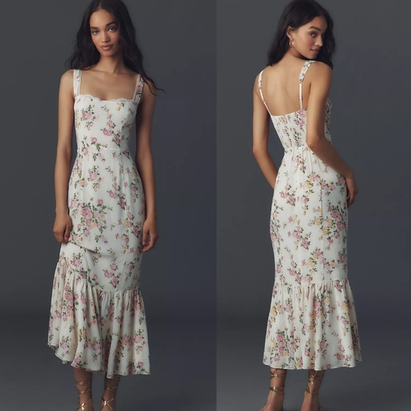 NWT Anthropologie Reformation Irisa Floral Trumpet Dress - Picture 2 of 10